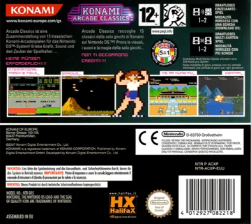 Konami Arcade Collection (Japan) (En,Ja) box cover back